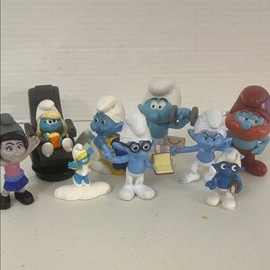 Smurfs Figurine Characters Lot of 9